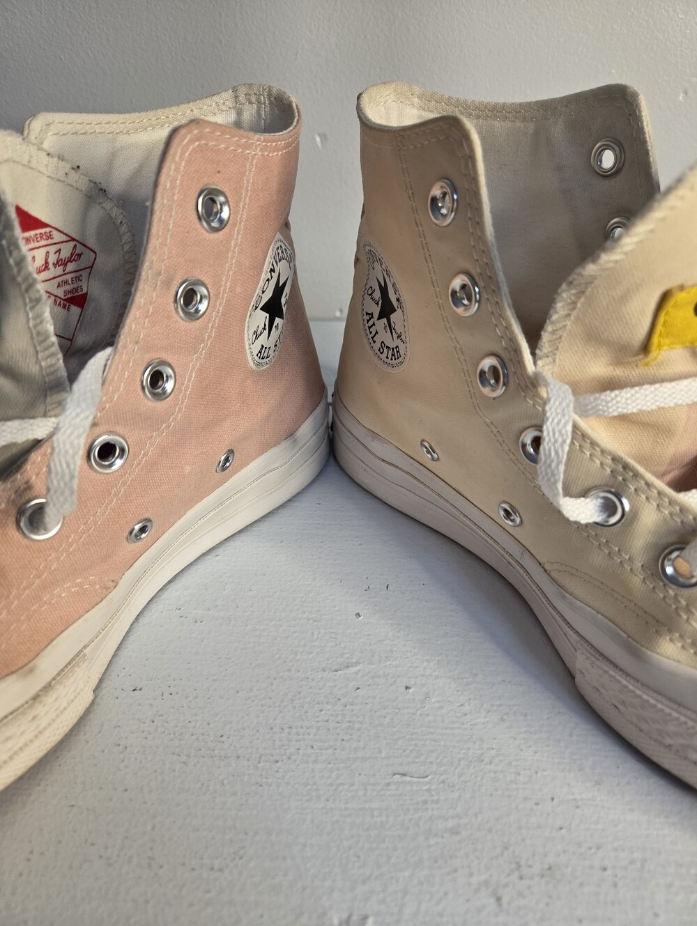 China Town Market/Converse Collab High-Top Sneakers - Cream And Pink Color Block